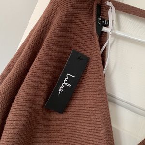 Lulus Brown Wrap Sweater. Size medium.